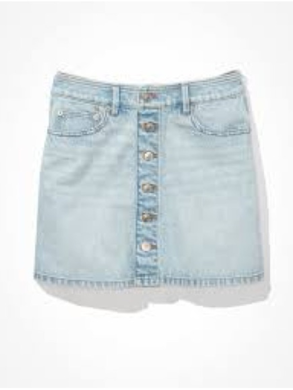 American Eagle Outfitters Light Blue Button-Front Denim Mini Skirt